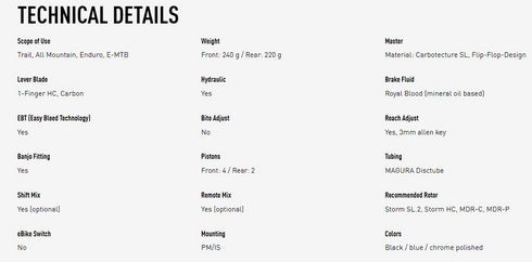 MT Trail SL Brake Caliper Set (4+4 , 4+2)